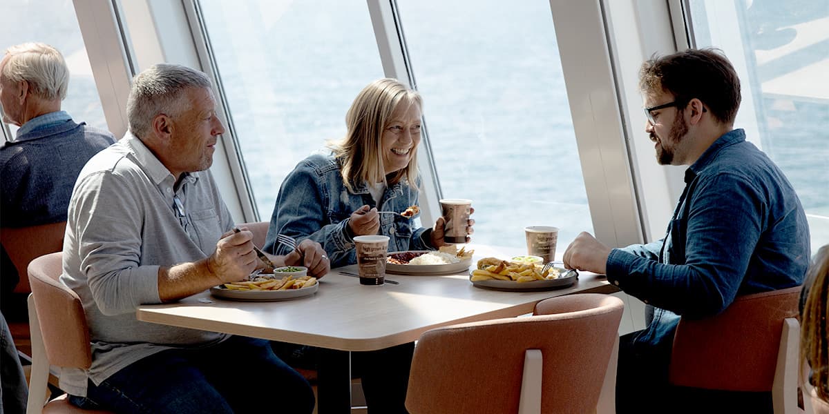 Family enjoying a meal on Dover - France