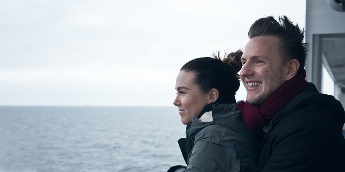 Couple on deck - wintertime