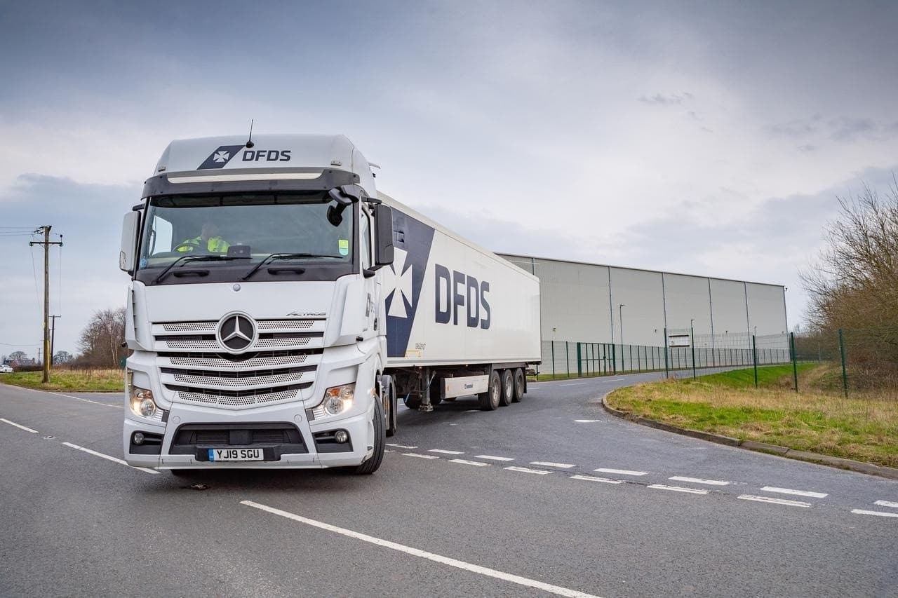 DFDS cold chain, white truck on road