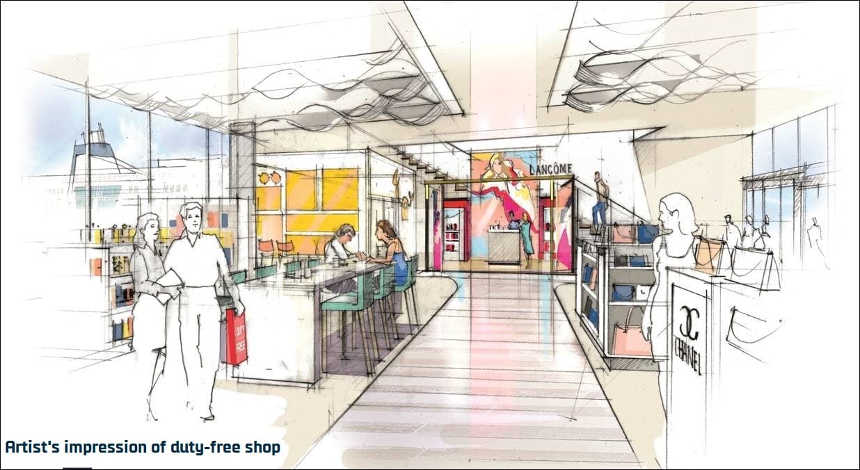Artist's impression of duty free shop in Calais