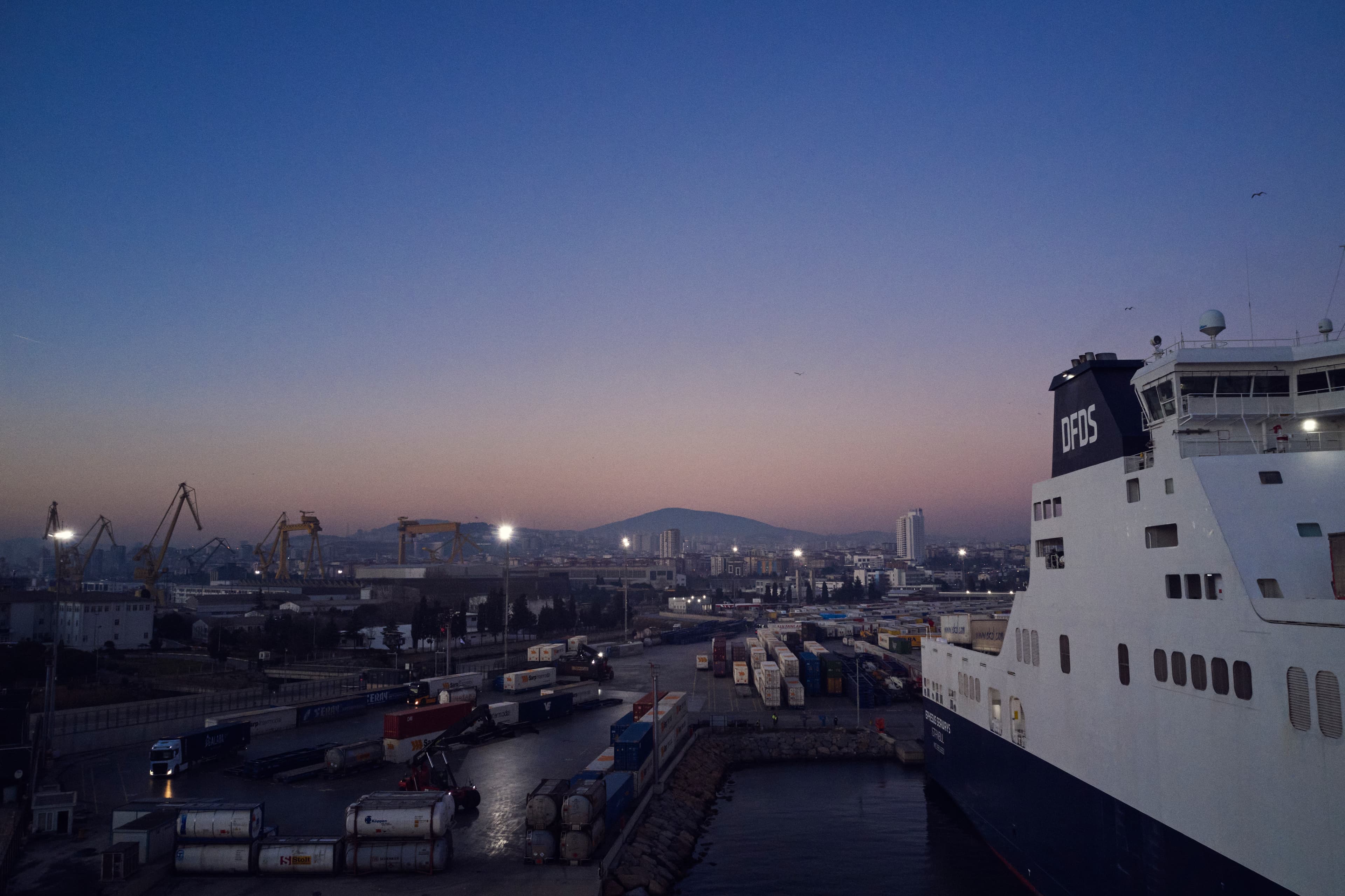 DFDS Pendik, Istanbul, vessel, harbor, port, night