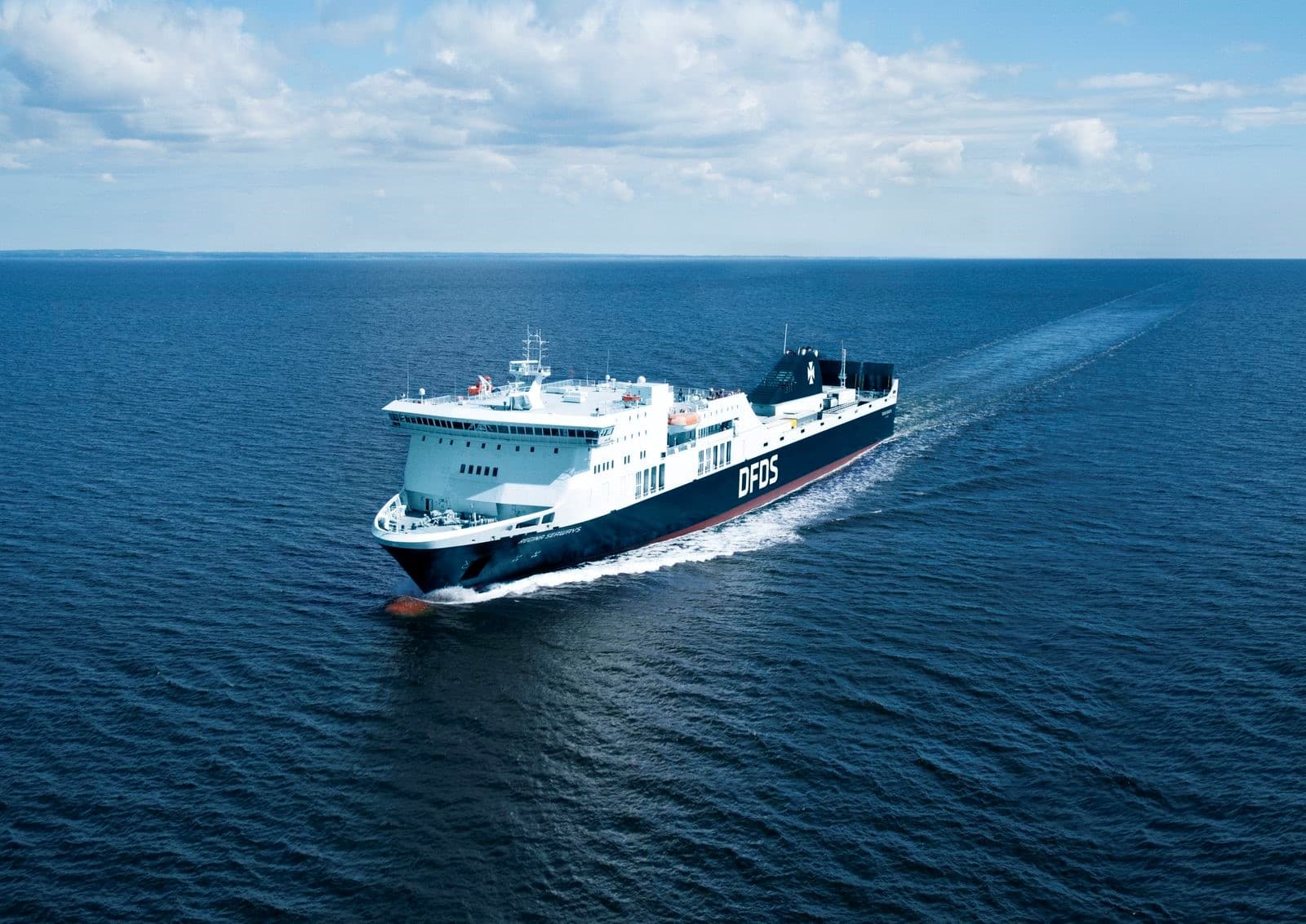 Aerial view of DFDS vessel Regina Seaways
