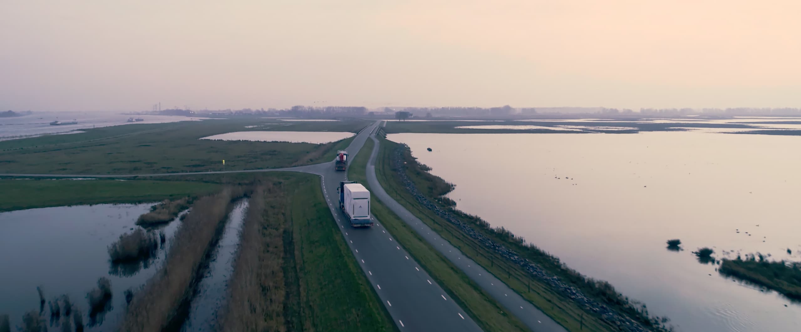 Trucks on the road