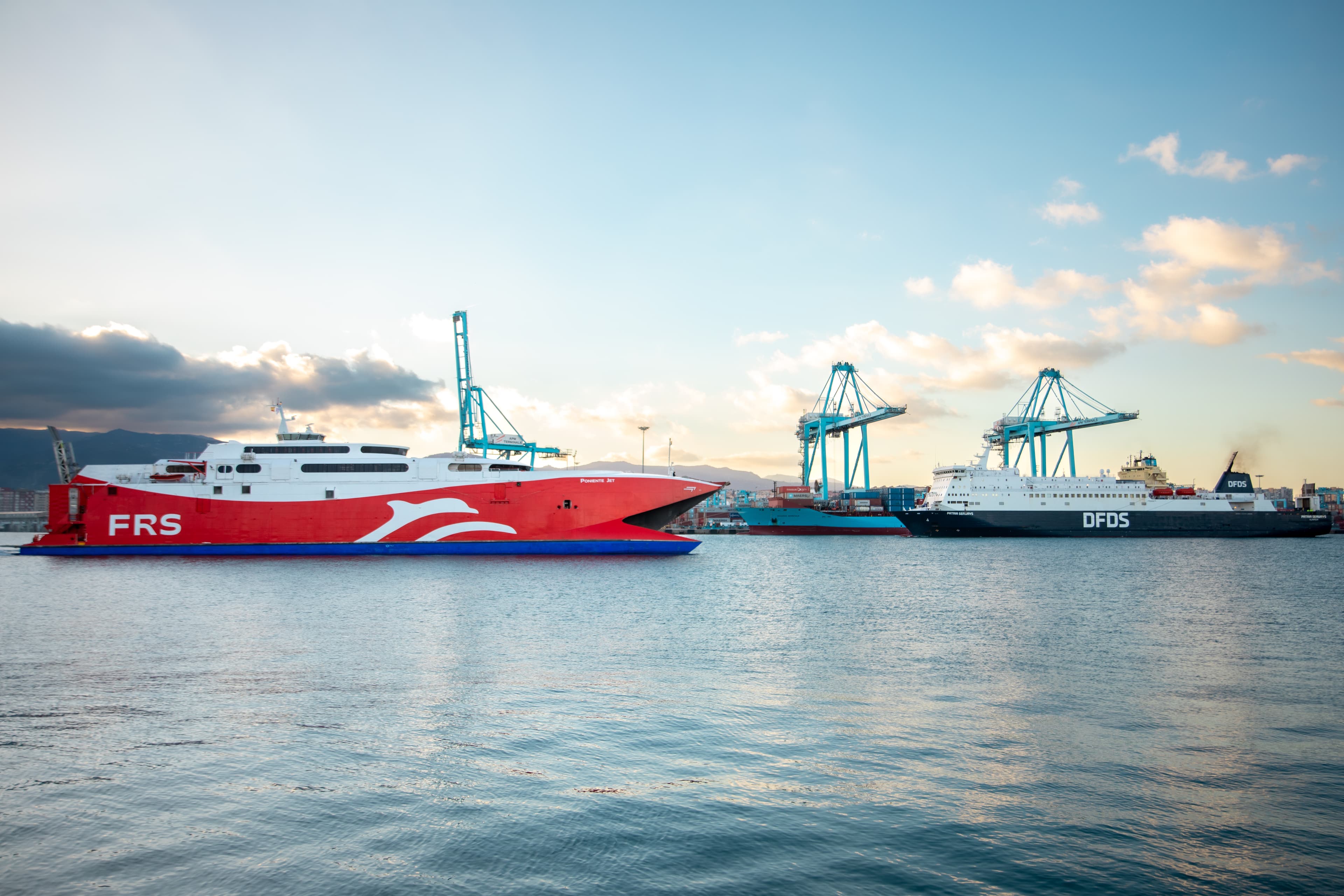 DFDS vessel at sea with cargo