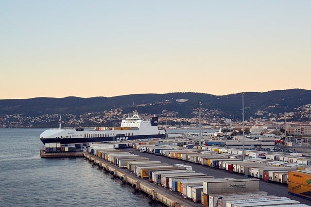 DFDS Trieste terminal, vessel in port