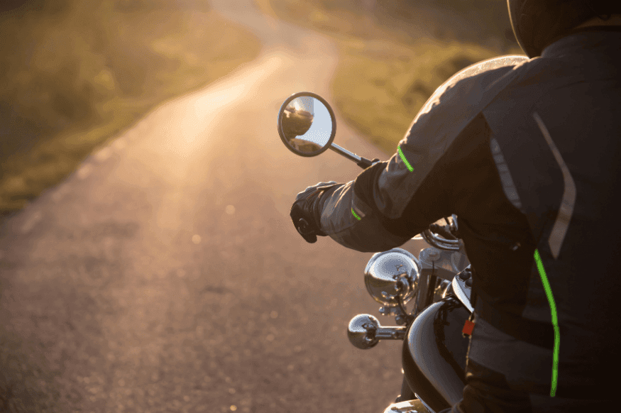 Biker on open road