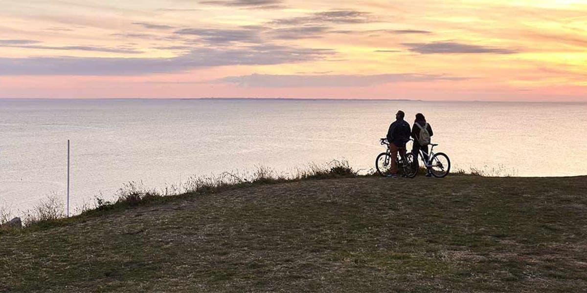 Cyclers in Brittany coast