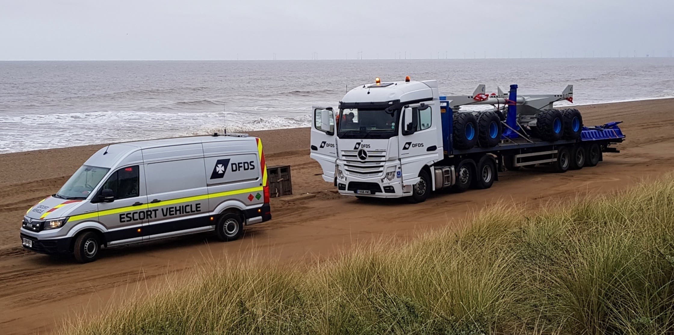 DFDS truck by the beach