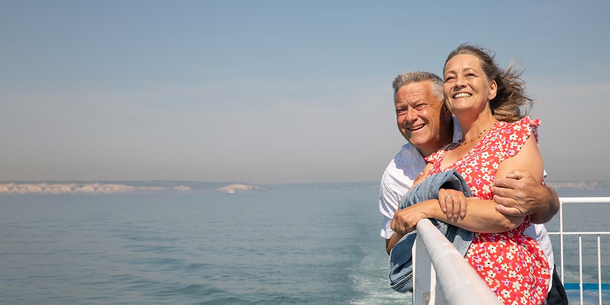 Couple on deck of DFDS ferry