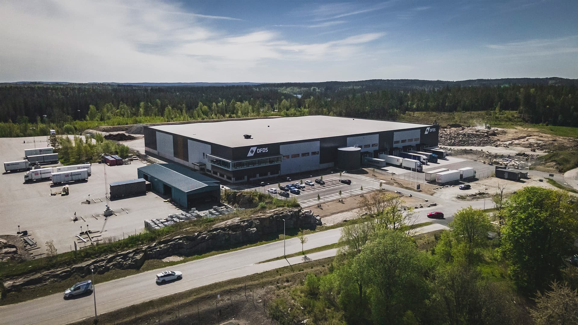 DFDS Warehouse from drone view