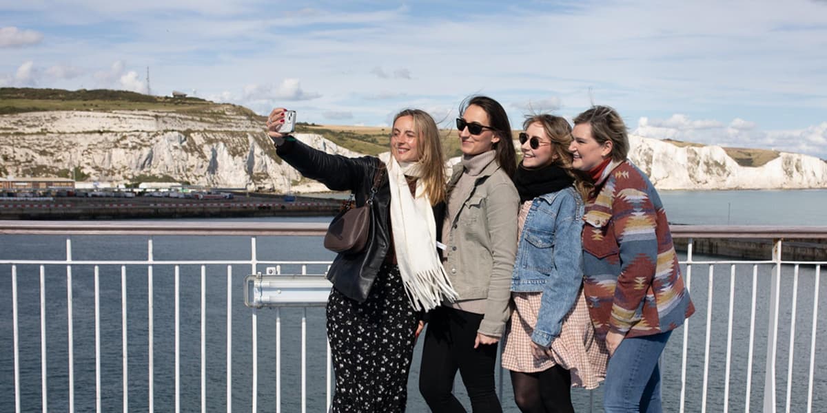 Friends onboard DFDS ferry