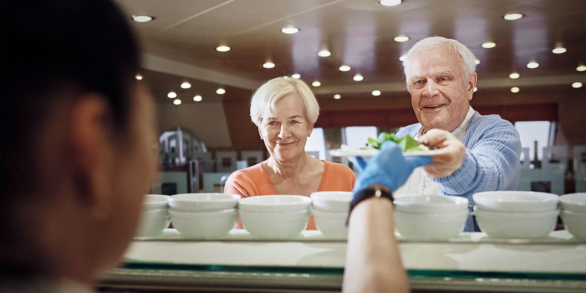 People at self-service restaurant