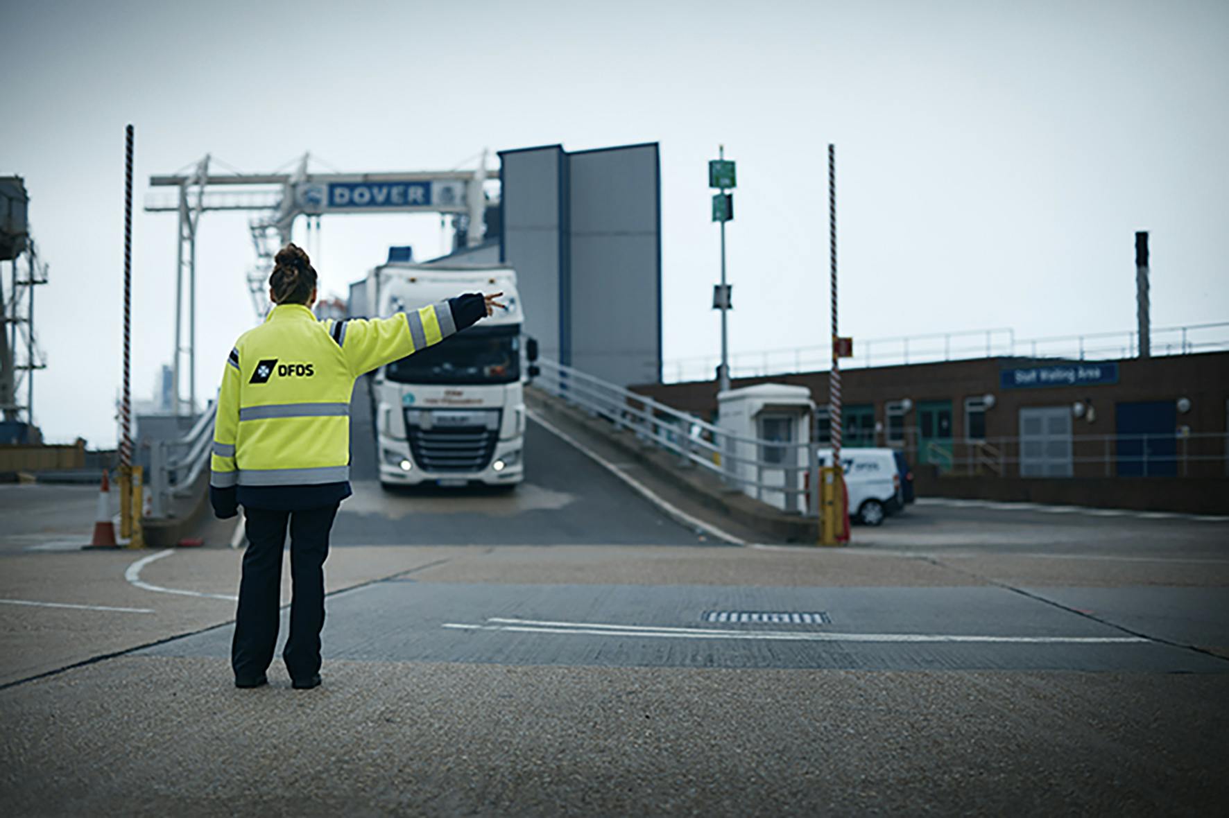 DFDS truck entering terminal