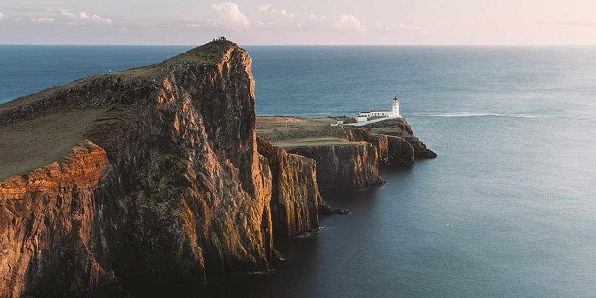 Lighthouse and cliffs in Scotland
