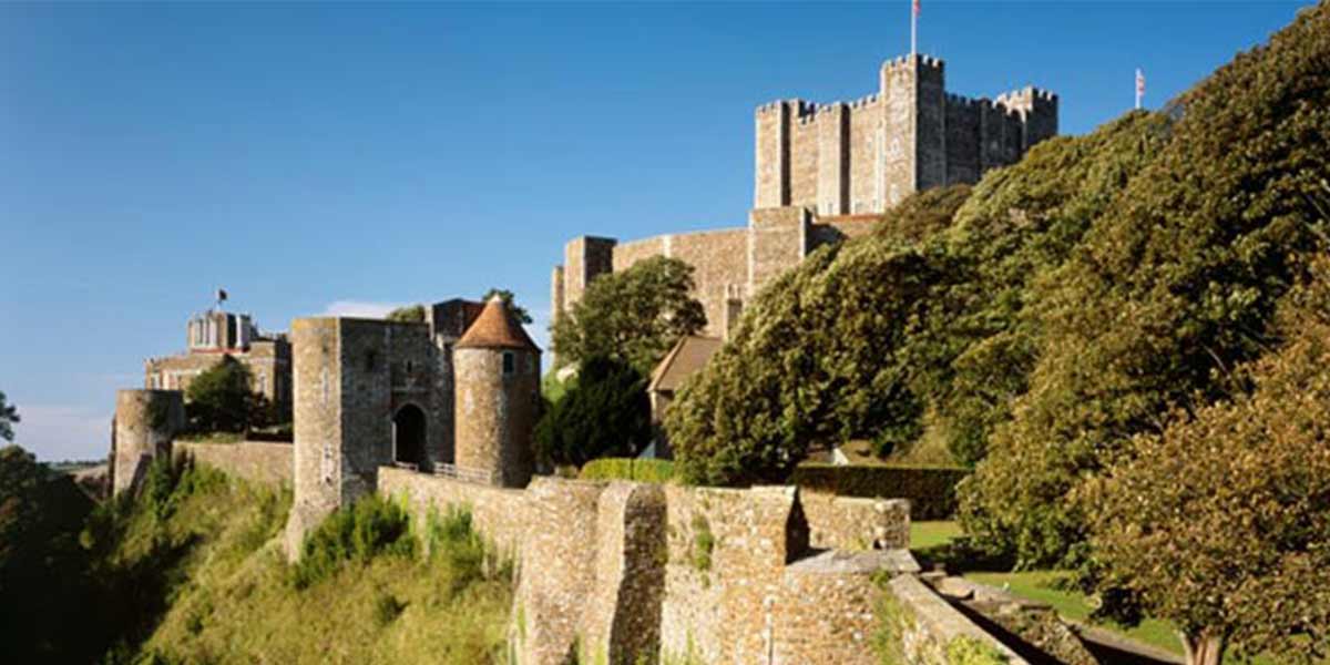 Dover castle in the sun