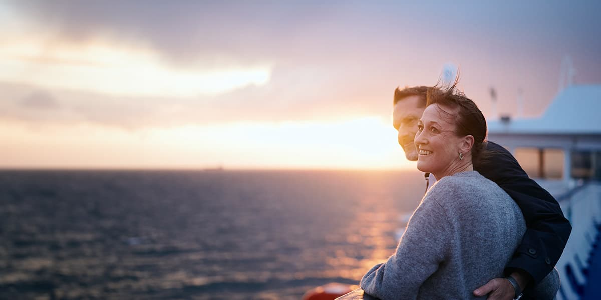 Couple onboard Newcastle-Amsterdam ferry