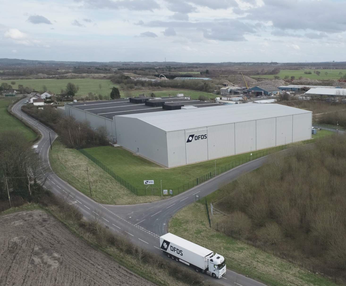 Cold chain warehouse, drone photo, 2022