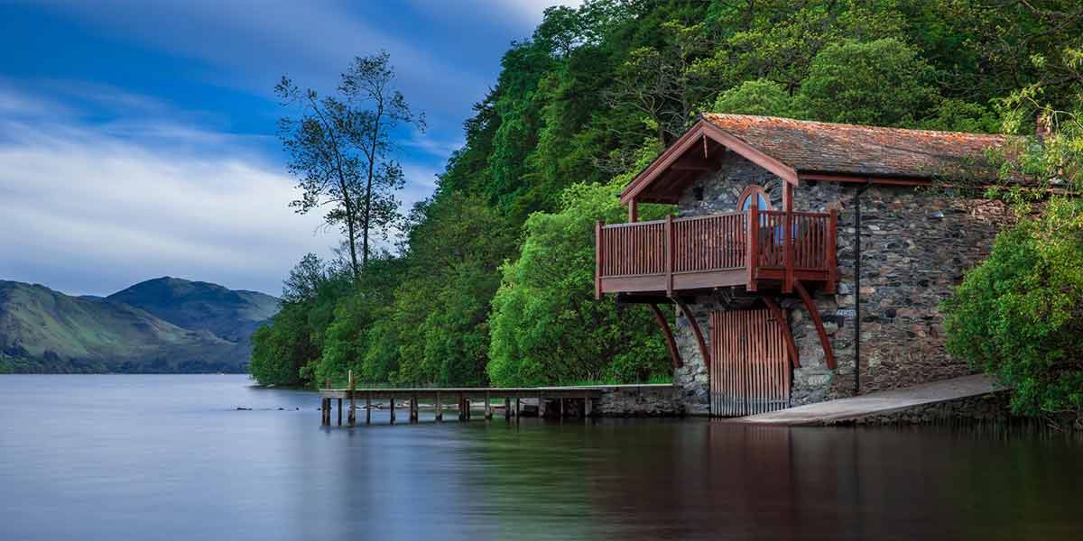 Stunning view of boat house in Scotland
