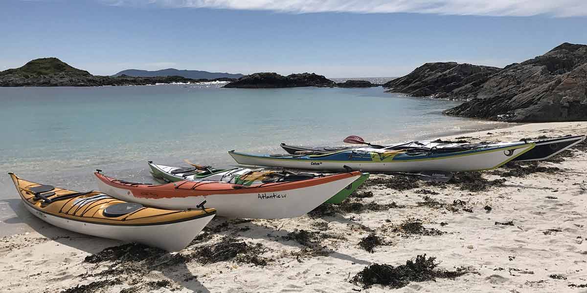 Kayak on beautiful Scottish beach