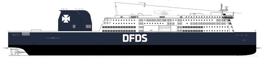 Artist's impression of the new DFDS Ro-pax vessel