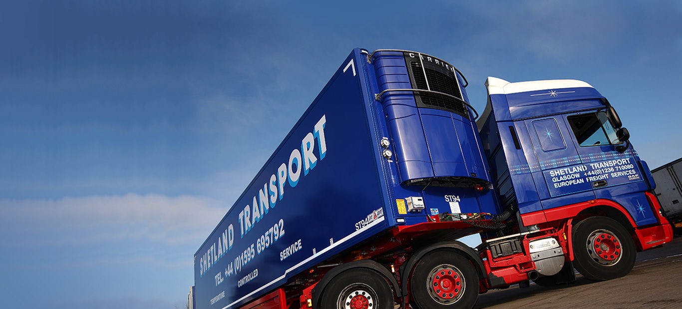 shetland transport, truck, blue sky
